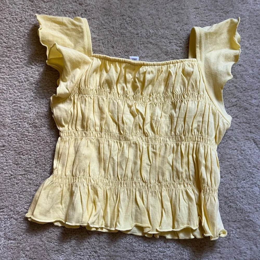 GAP Yellow Ruffled Blouse- Kids Size XS NWT